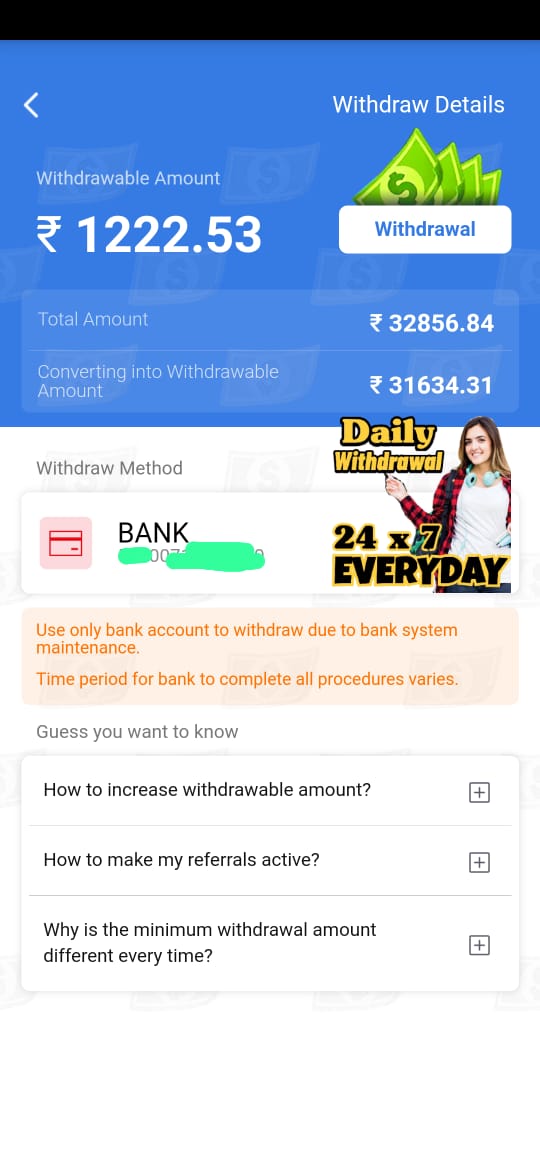 Withdraw page